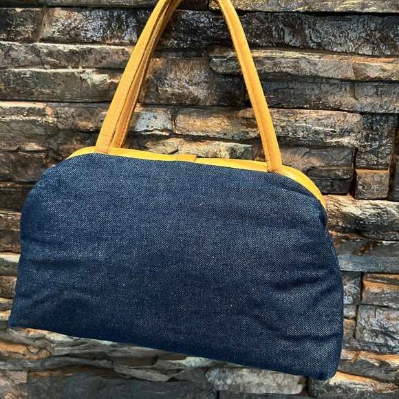 Circle Y of Yoakman - Denim and Tan Leather Handmade Bag - Picture 12 of 15